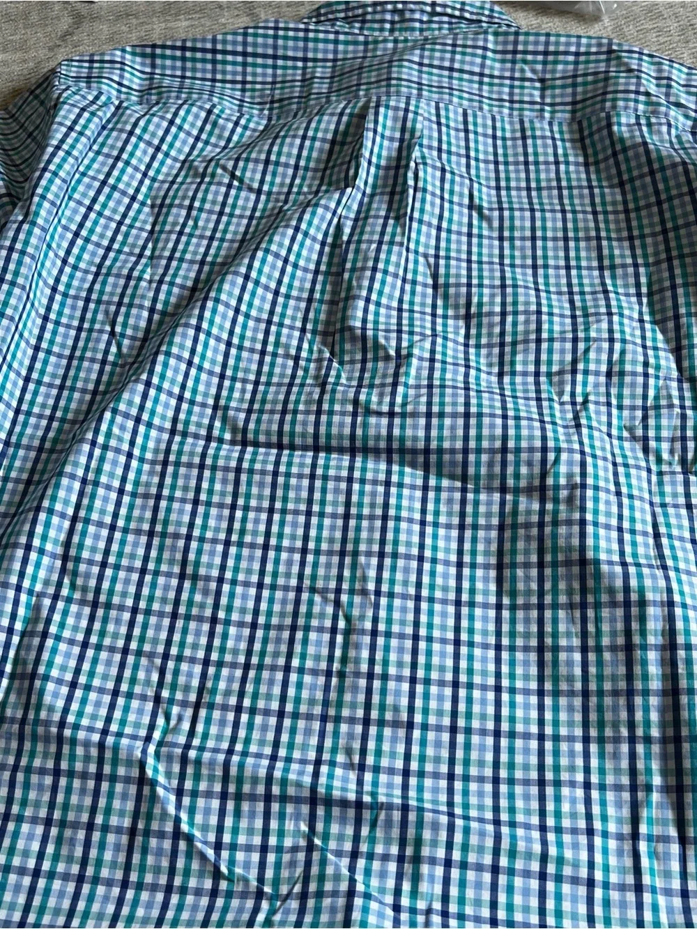 J. Crew Blue, Green and White Plaid Button-Down Shirt Size XL